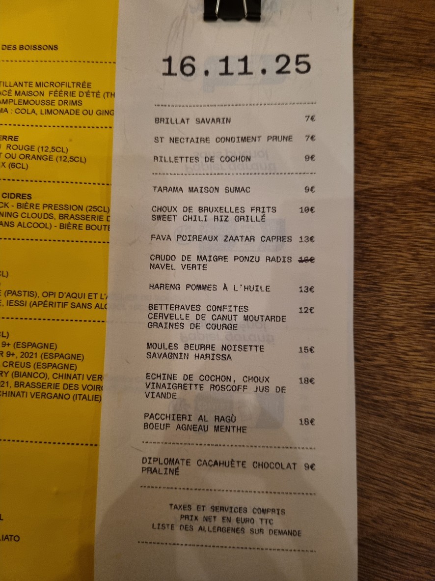 Buttes Snack Bar menu 1