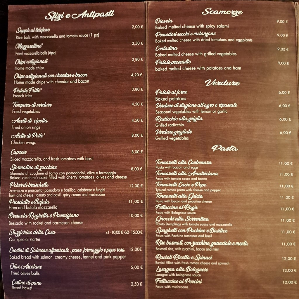 Merulana Cafè menu 1
