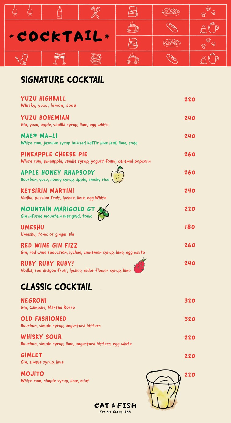 CAT & FISH – FAT KID EATERY BKK menu 1
