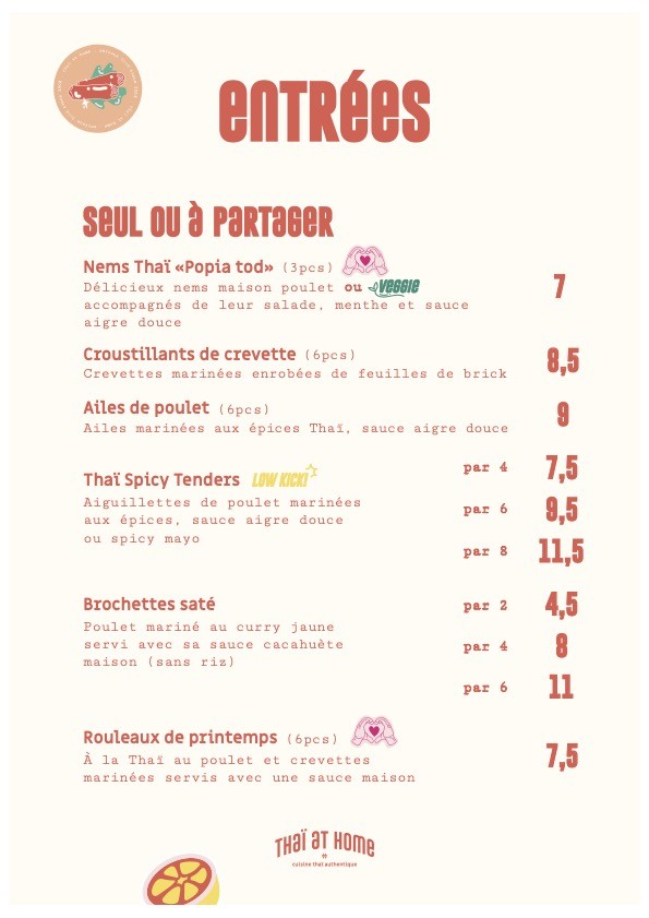 Thai At Home Commerce menu 1