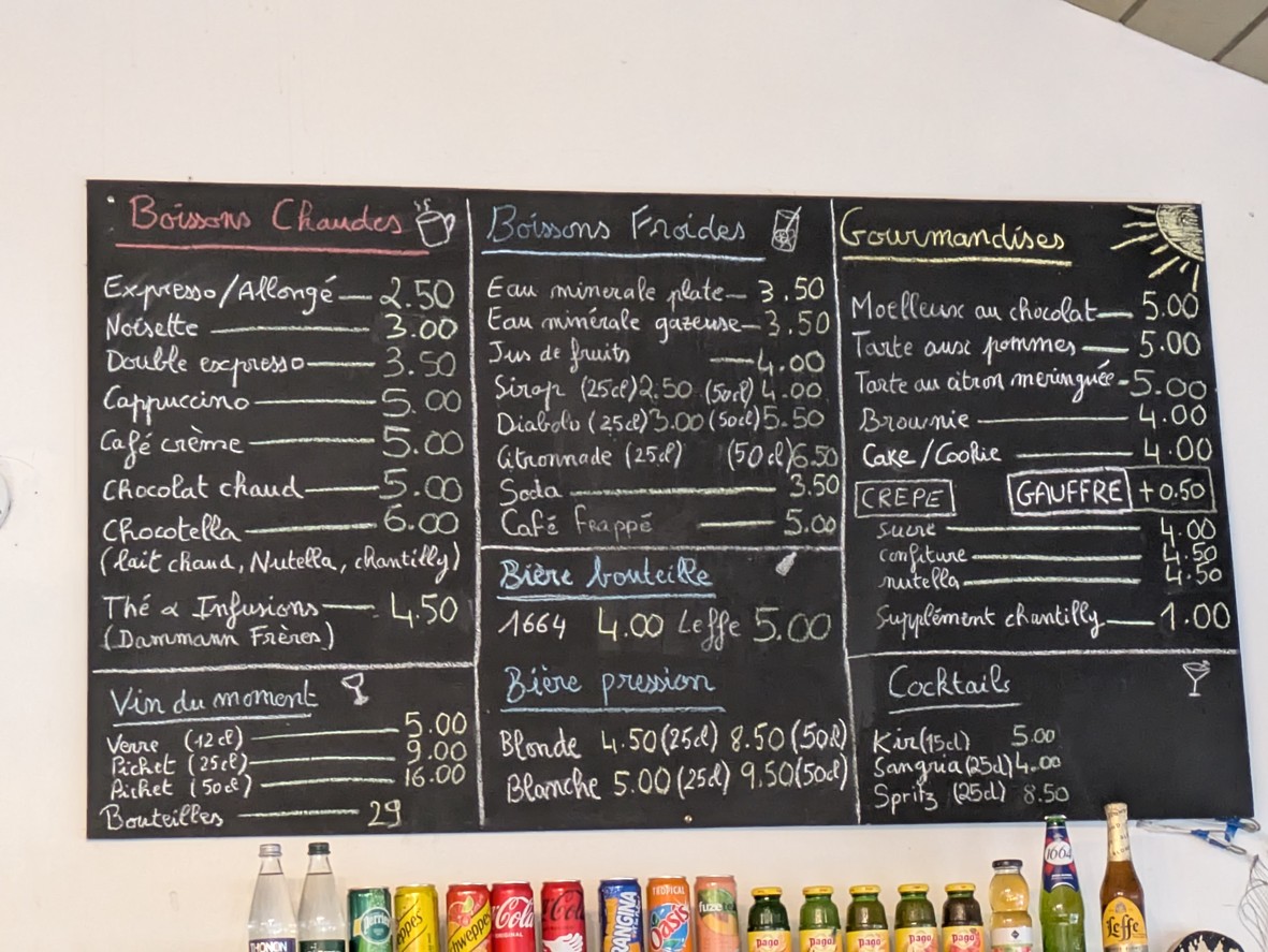 Le Bosquet menu 1
