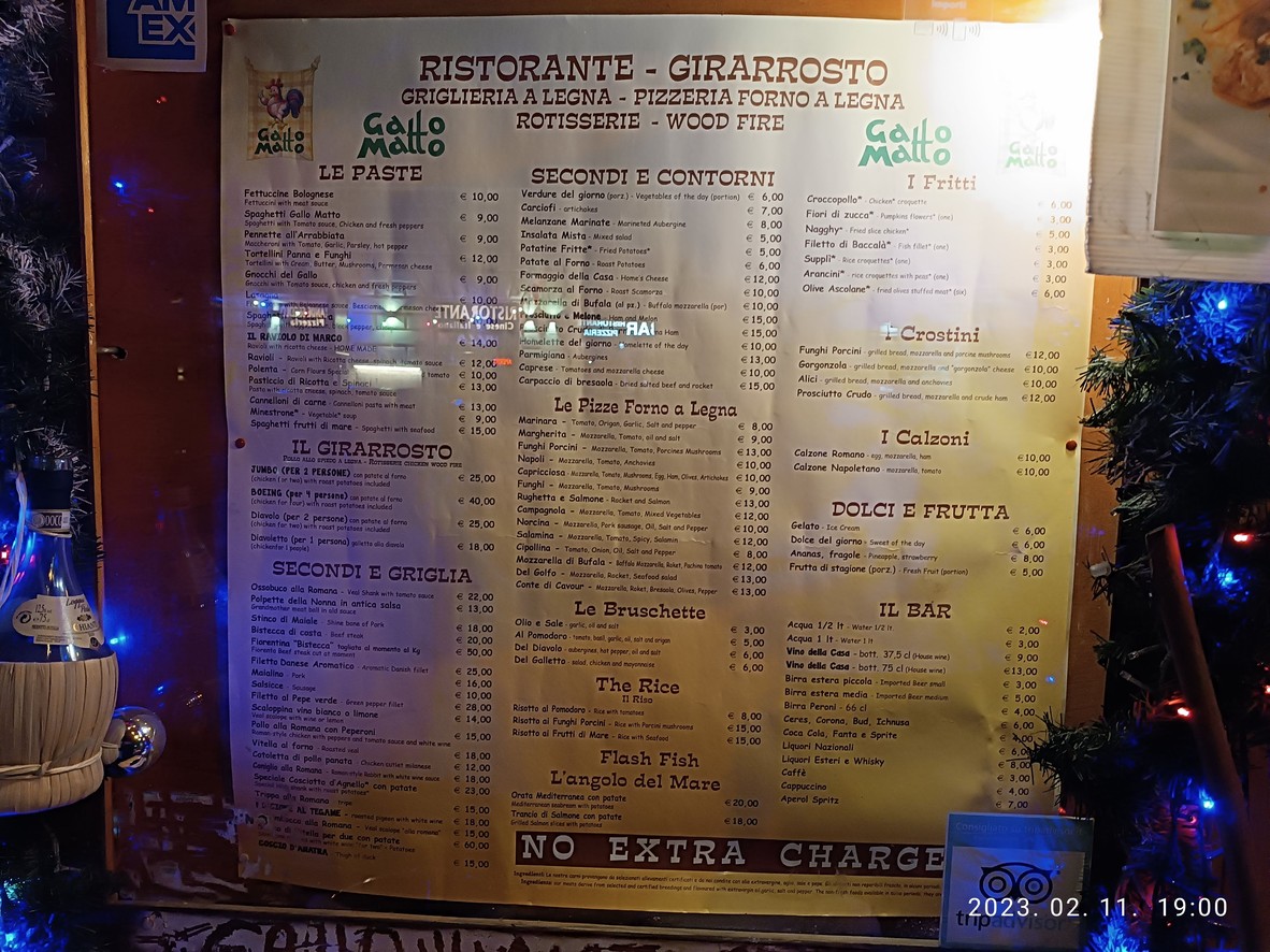 Girarrosto Fiorentino menu 1