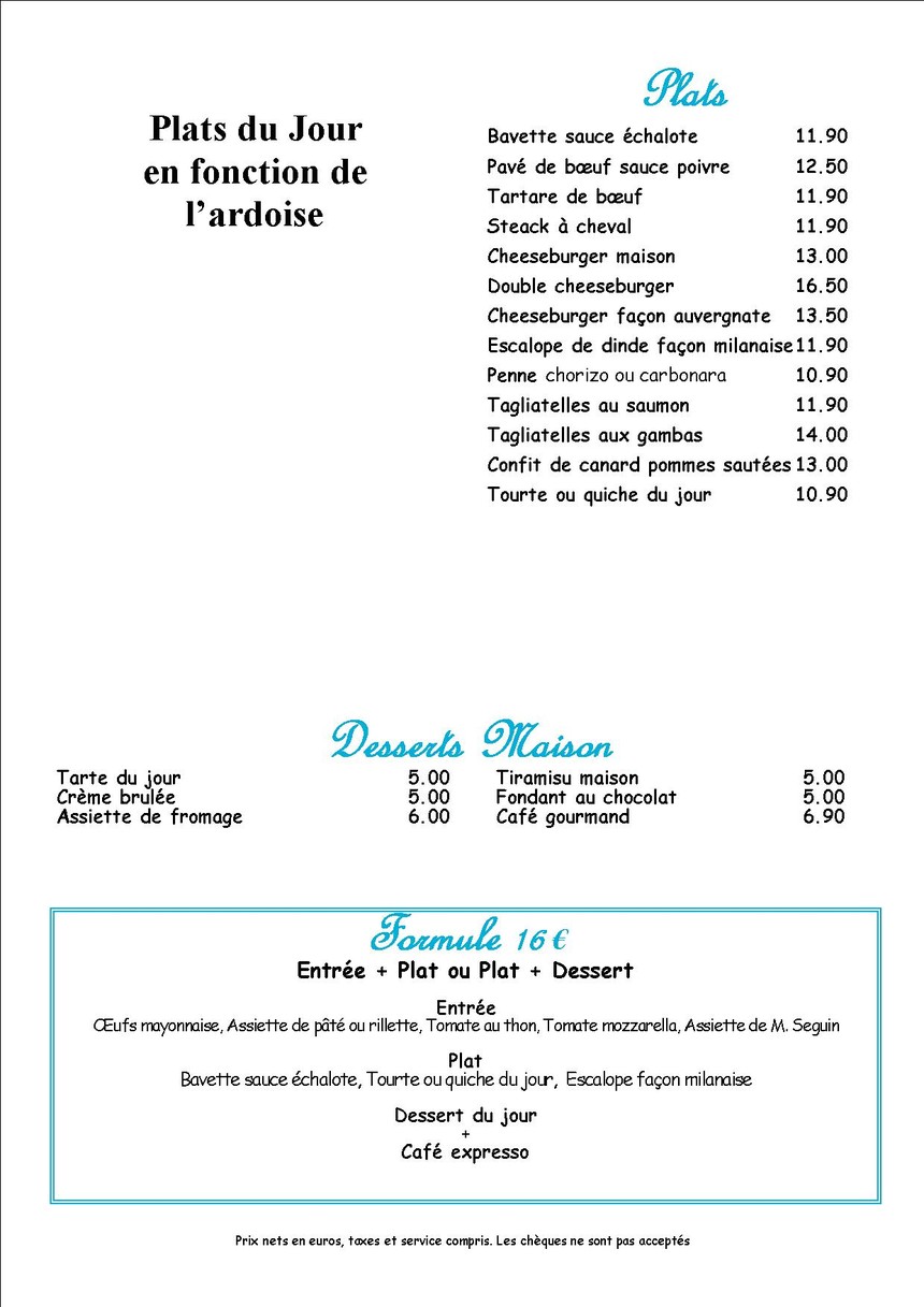 La Terrasse menu 2