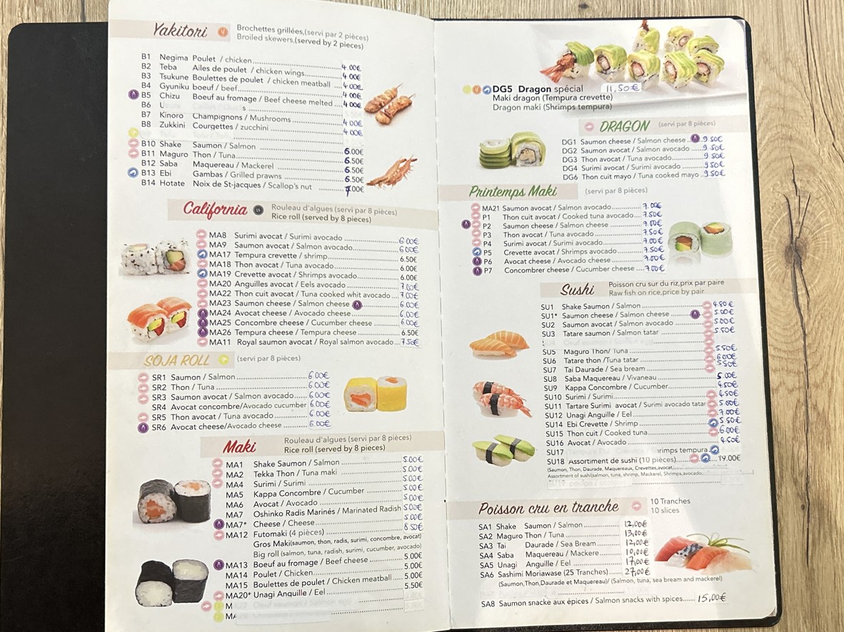 Yayami menu 2