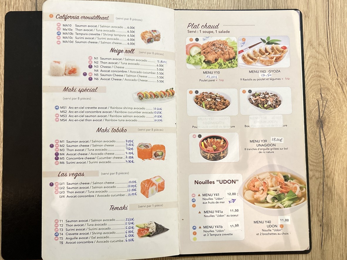 Yayami menu 3