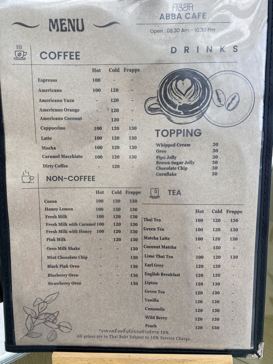 Tufas Infinity menu 1
