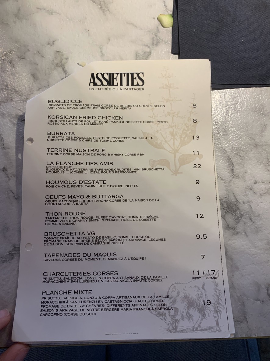 Le Wagon Bleu menu 1