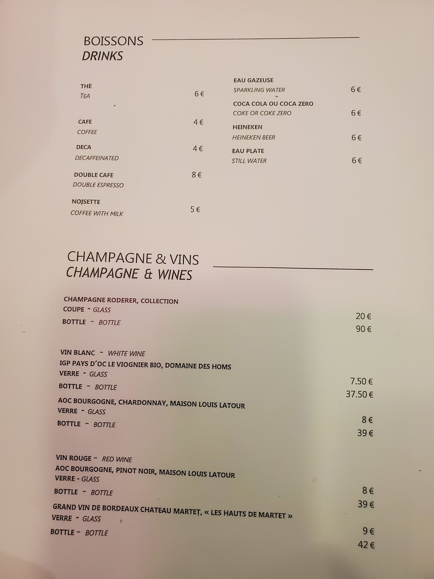 La Truffe par Petrossian menu 2