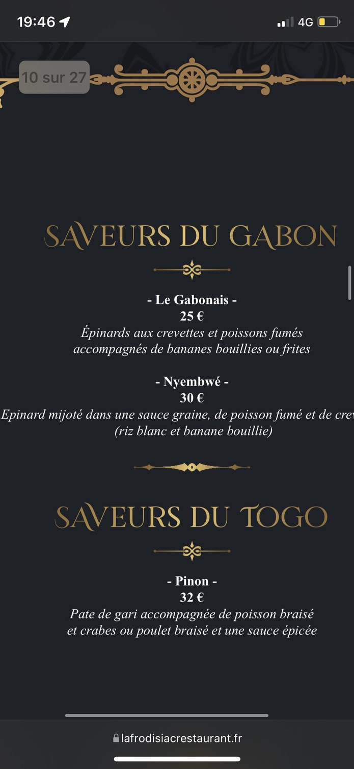 Restaurant L'Afrodisiac menu 3