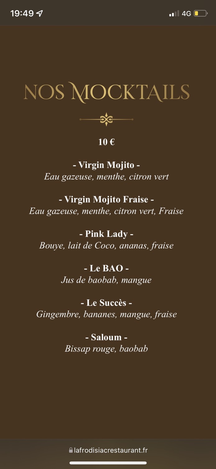 Restaurant L'Afrodisiac menu 5