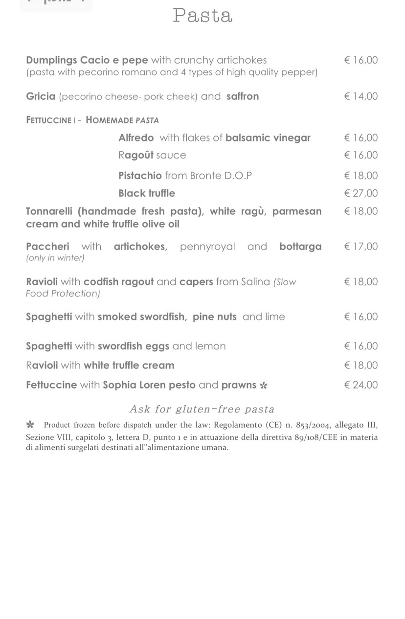 In Roma - since 1917 menu 2