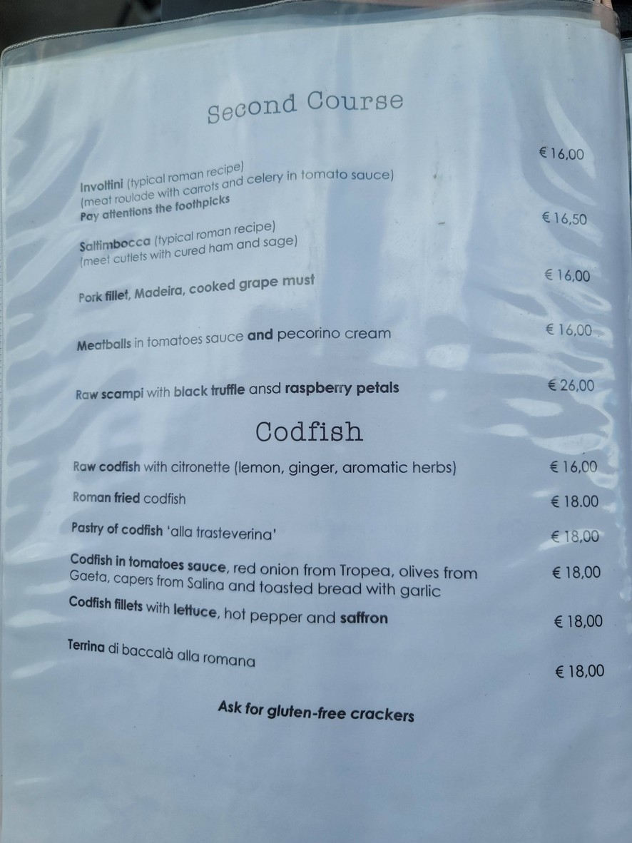 In Roma - since 1917 menu 4
