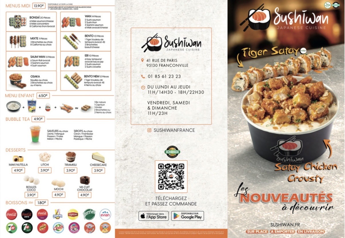 Sushi Wan Franconville menu 1
