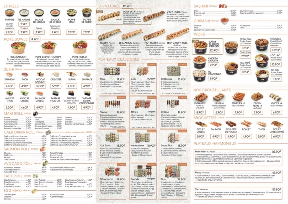 Sushi Wan Franconville menu 2