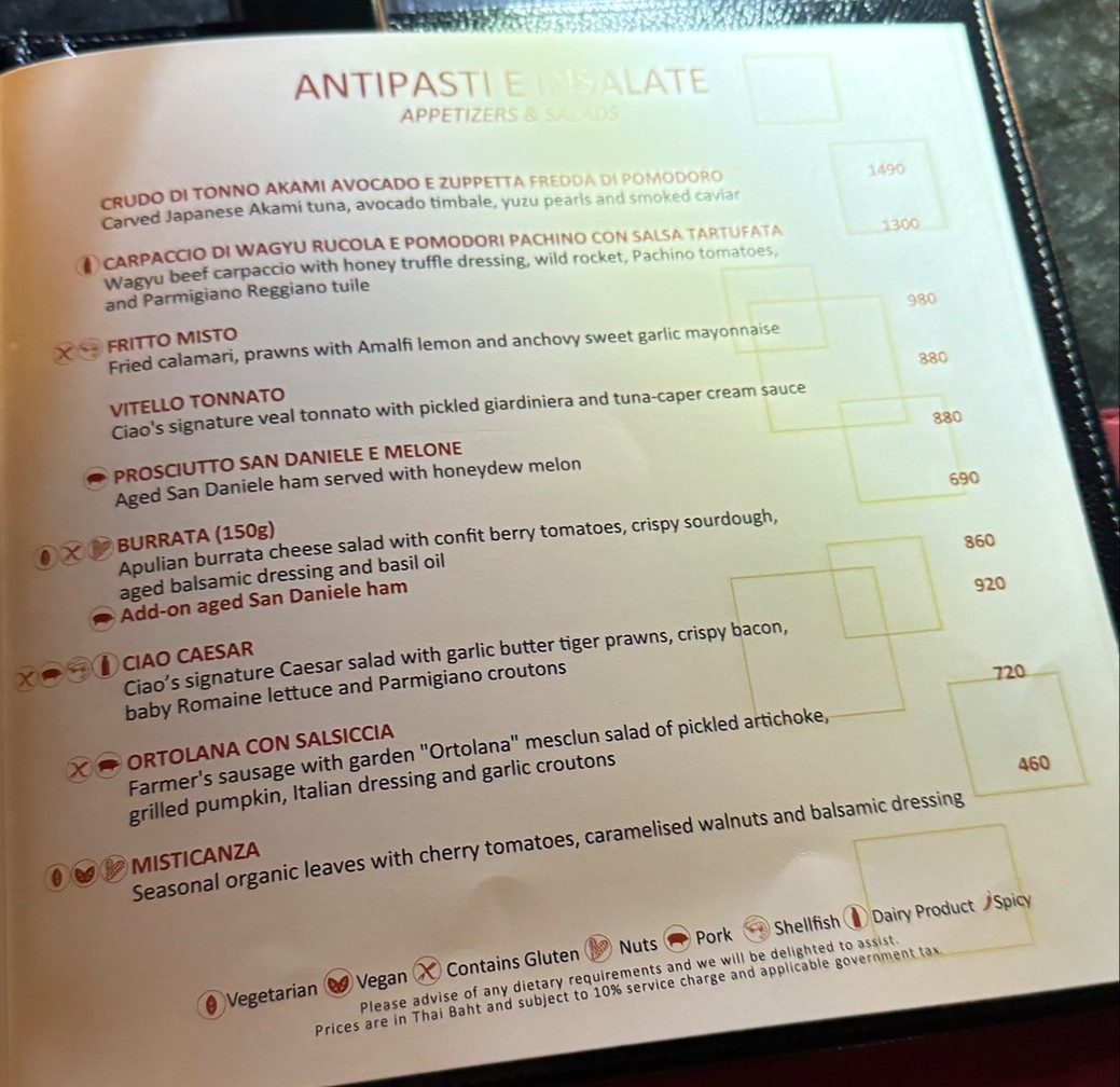 تشياو تيرازّا menu 3