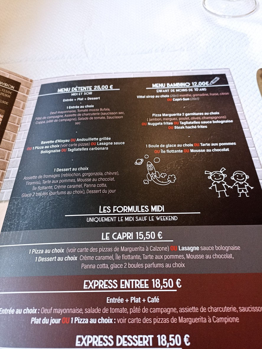 PIZZERIA LE CAPRI menu 3