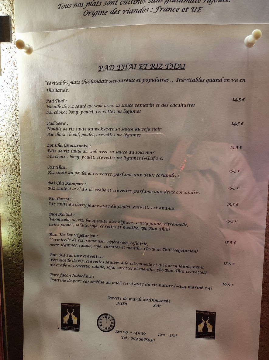 Butte aux Thaï menu 4