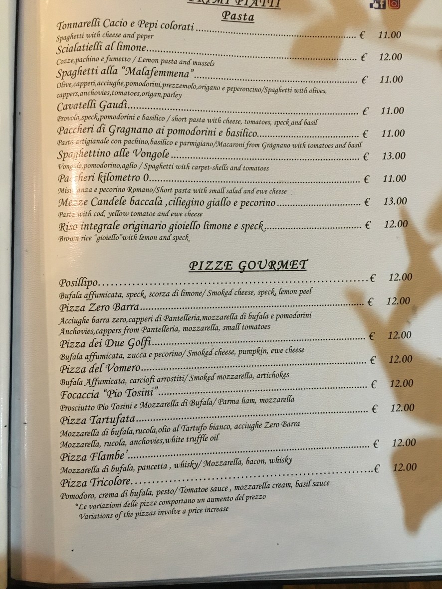 Gaudì menu 4