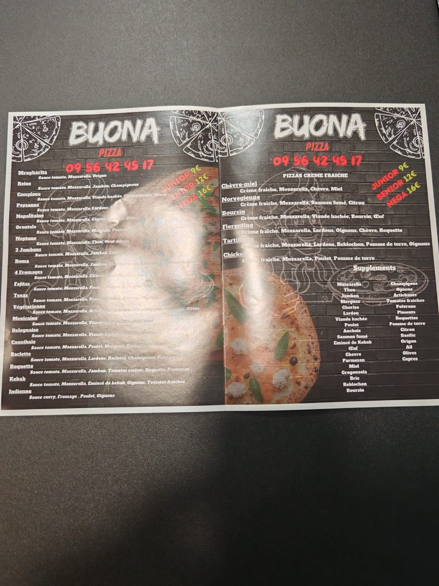 ONE PIZZA menu 2