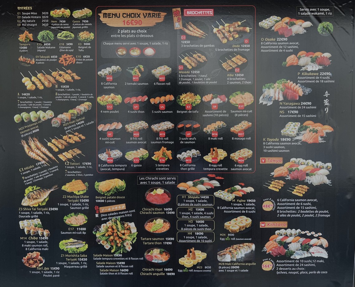 Kintaro menu 1