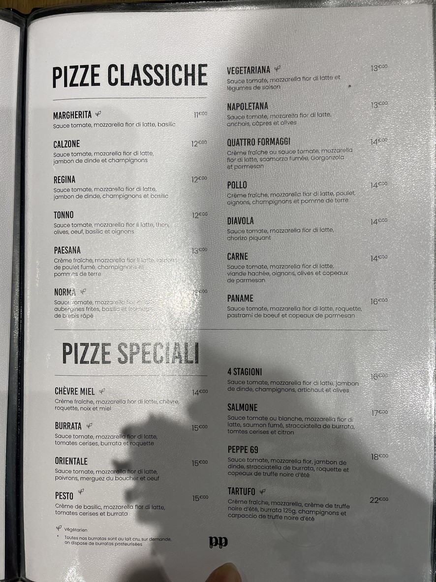 Peppe 69 menu 1