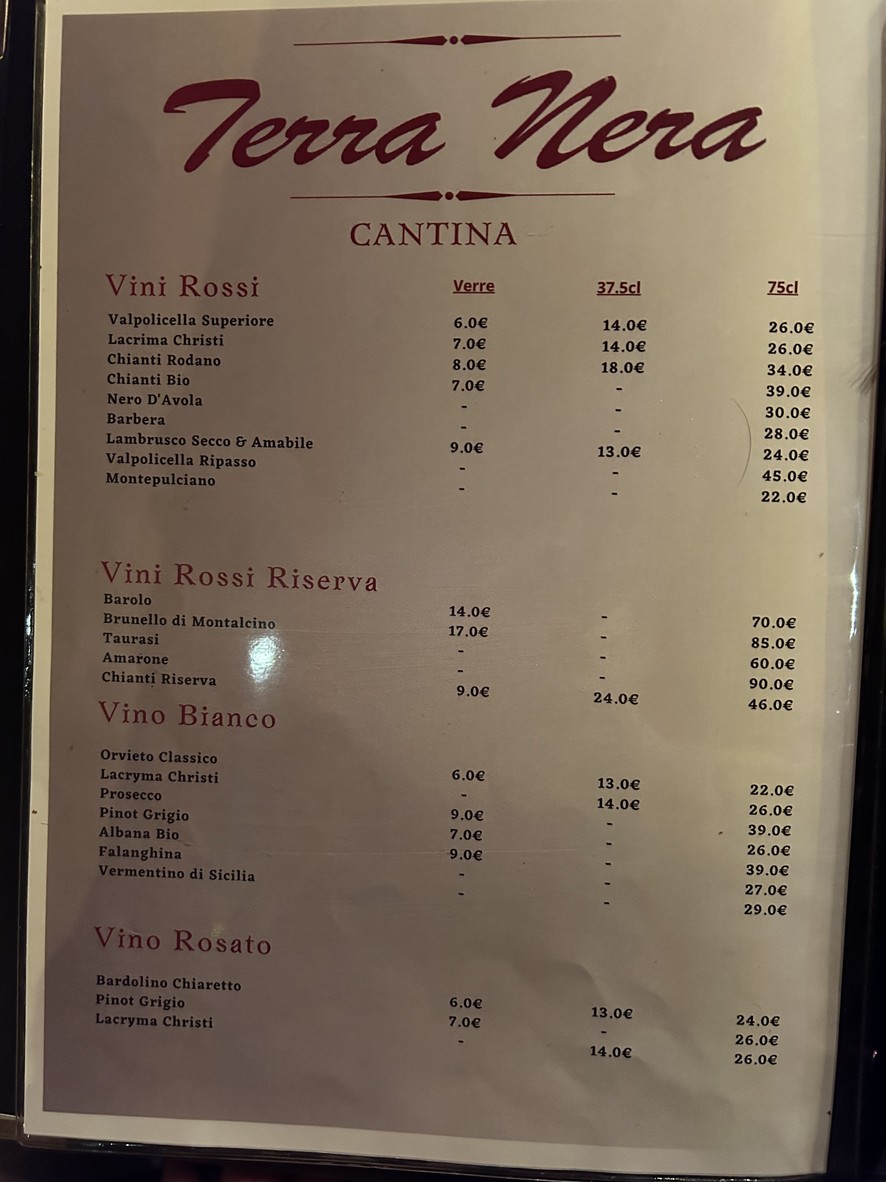 Terra Nera menu 2