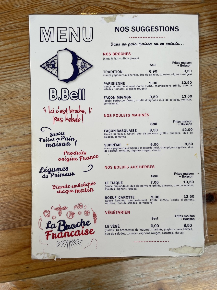 B. Bell broche menu 2