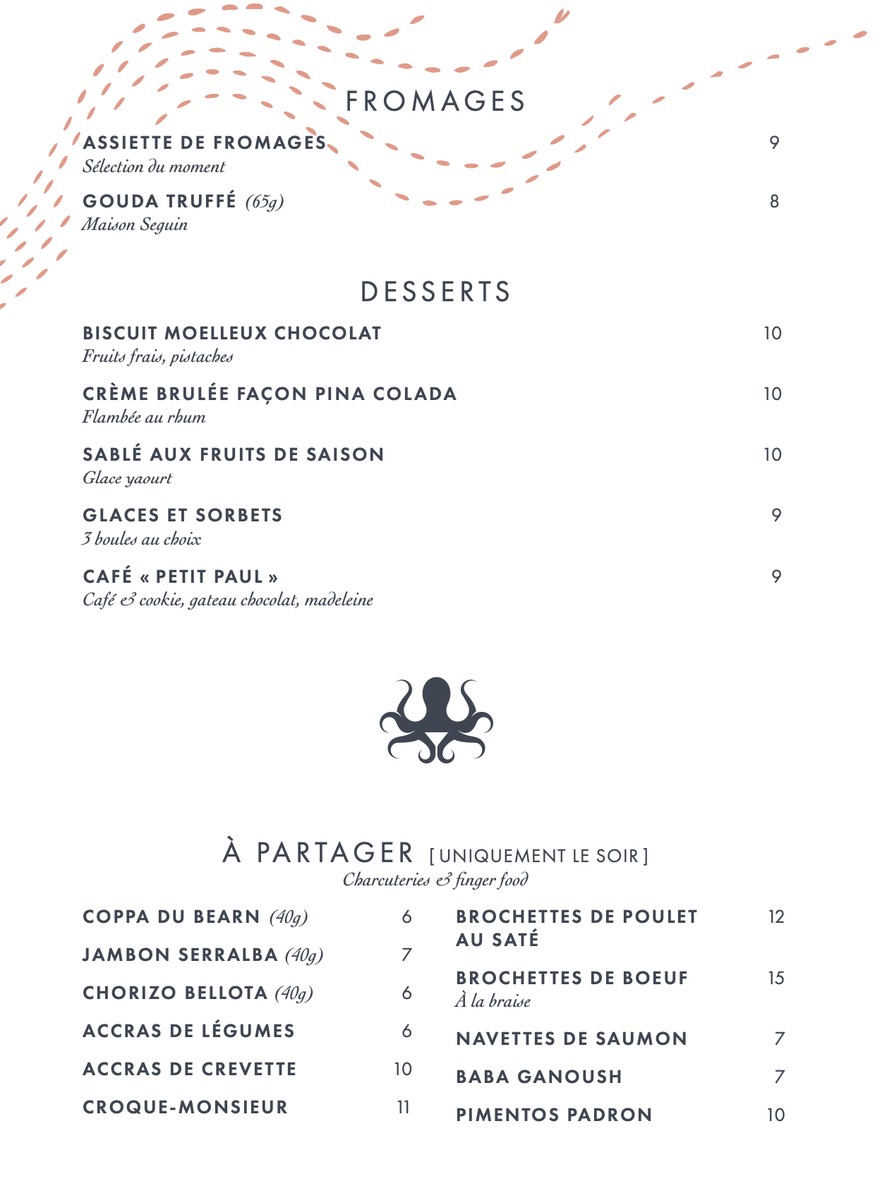 Octopus Oxygen menu 2