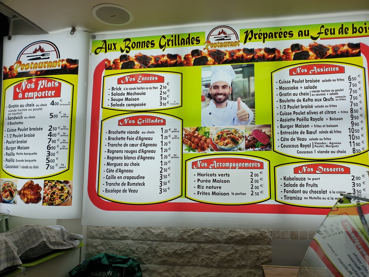 Aux Bonnes Grillades menu 1