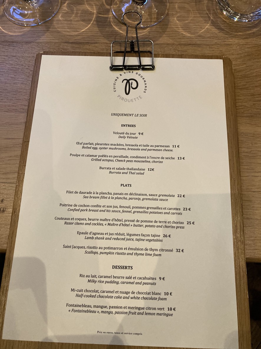 LE CHOUBICHOU PARIS CHÂTELET menu 3