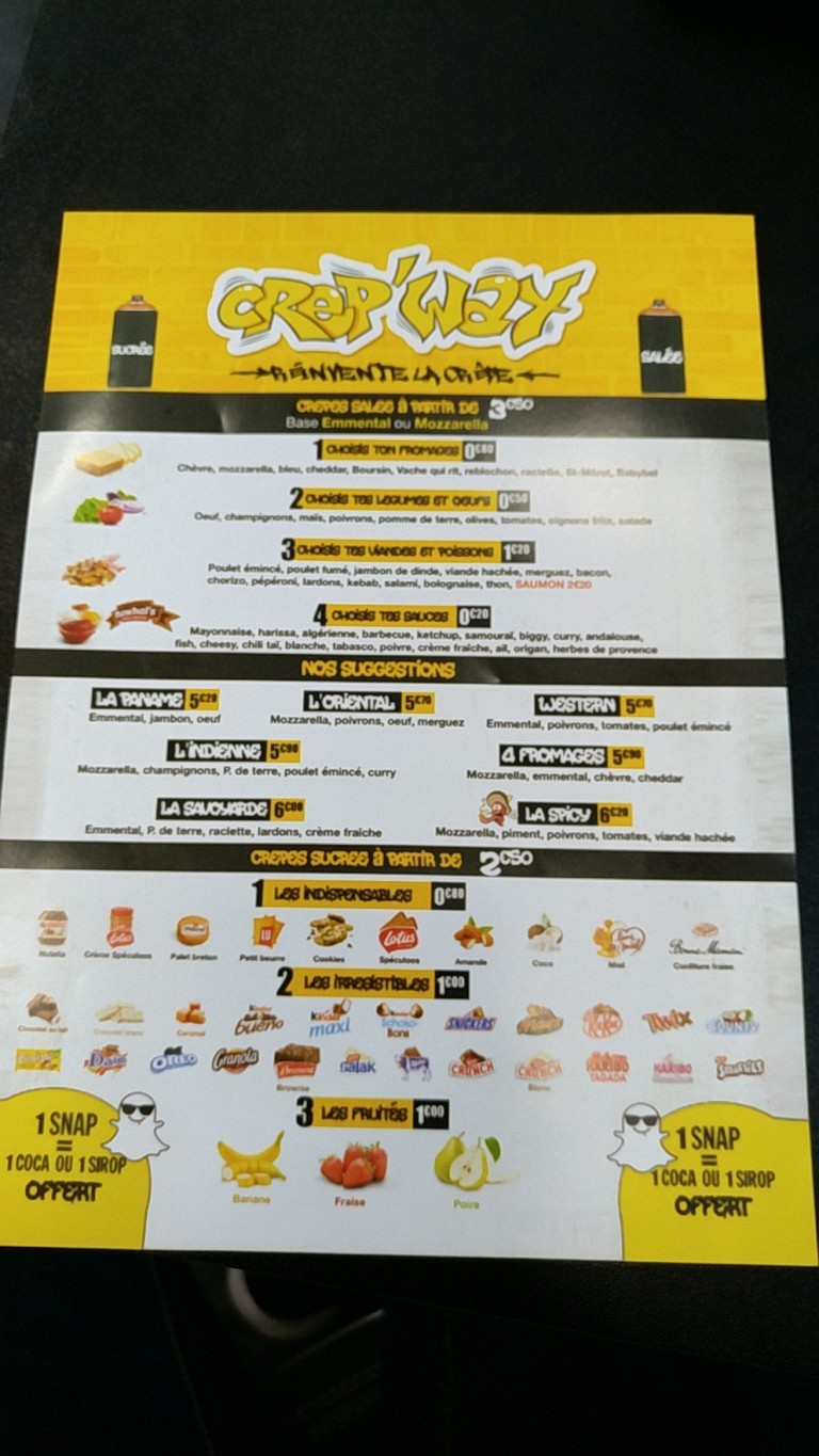 Crep’Way menu 2