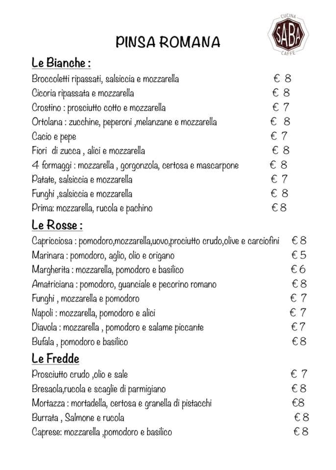 Ristorante e Pinseria - Saba Caffè & Cucina menu 3