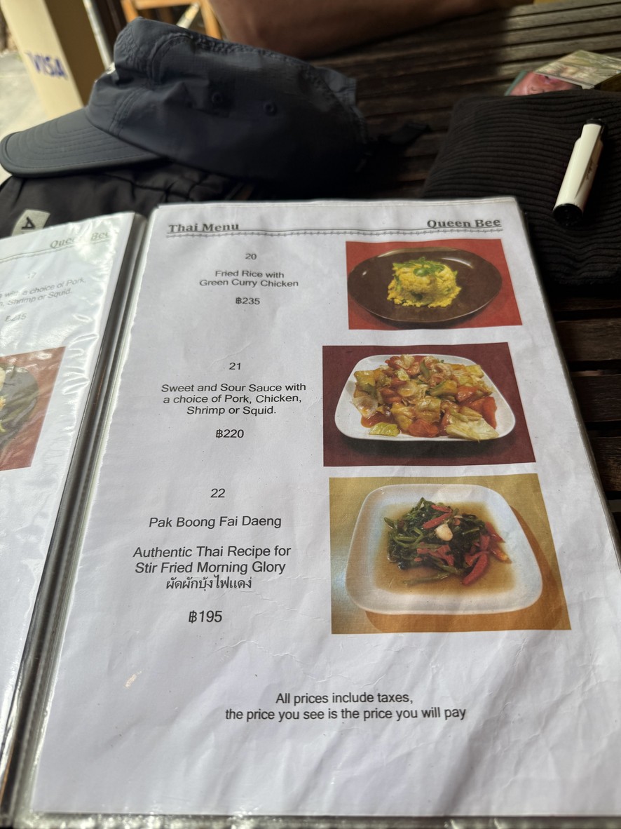 QUEEN BEE menu 1