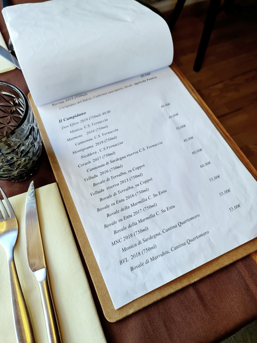Ristorantino Shardana Parigi menu 2