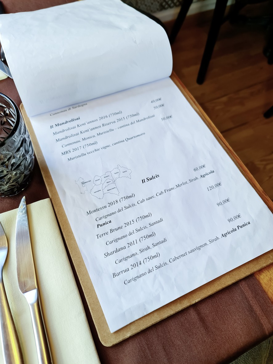 Ristorantino Shardana Parigi menu 3