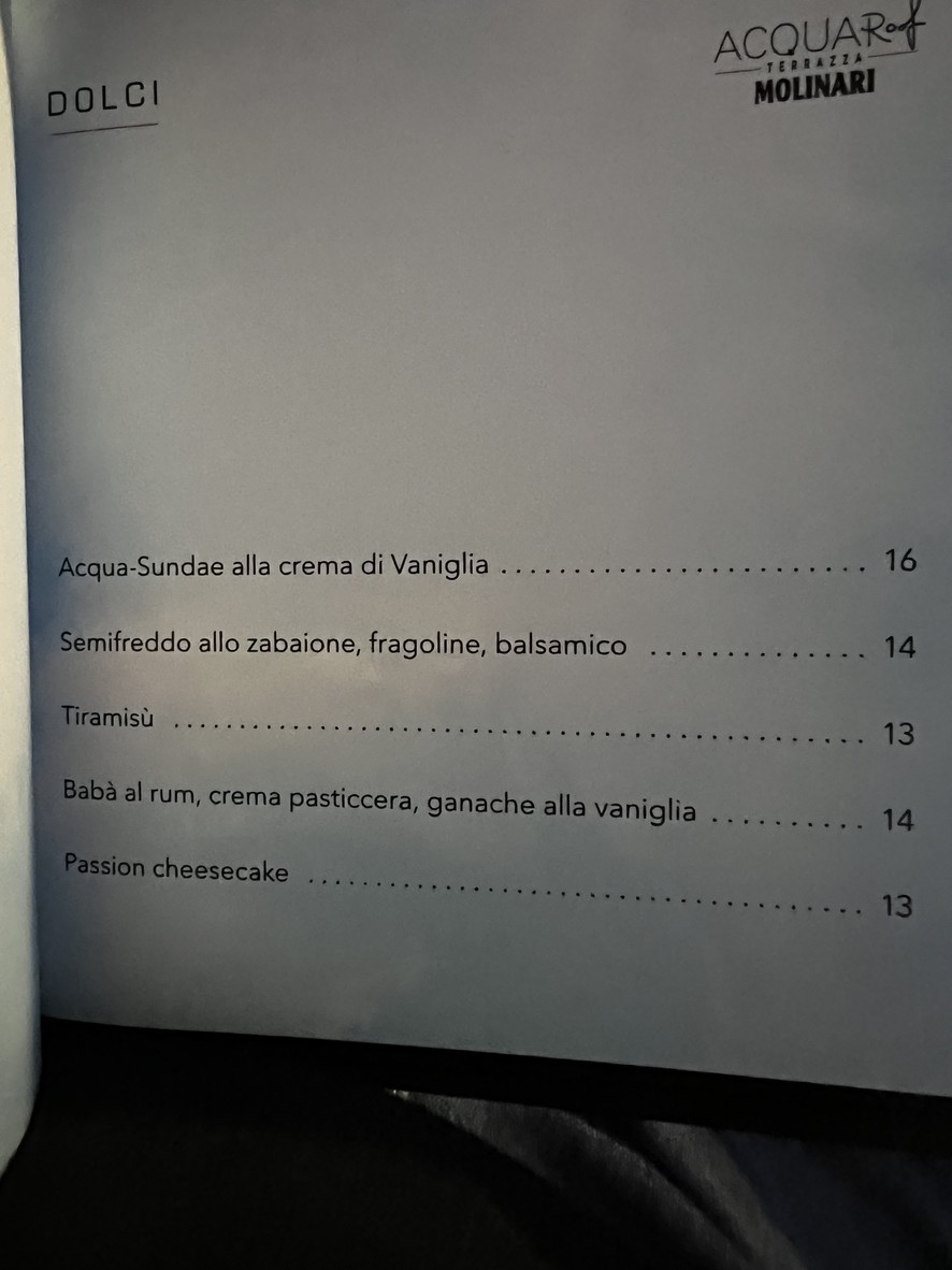 AcquaRoof Terrazza Molinari, Bistrot di mare menu 4