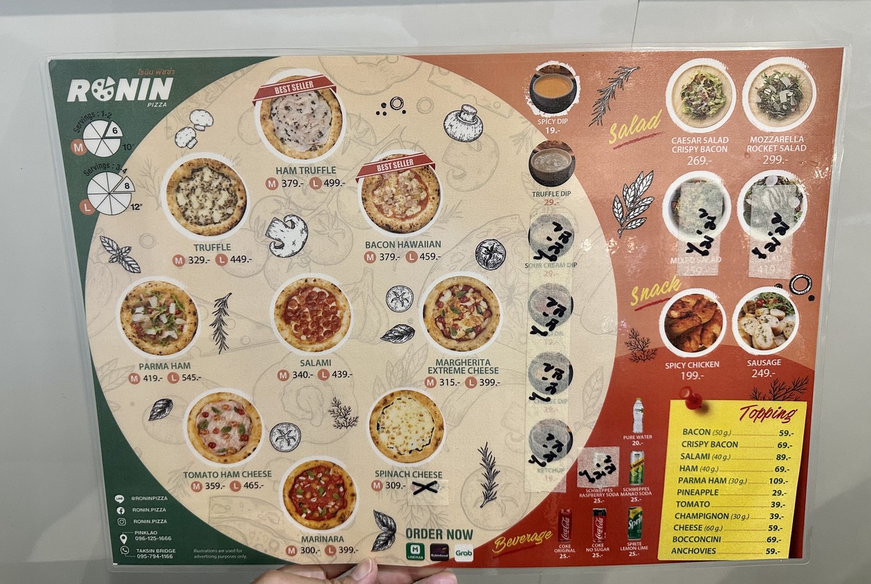 رونين بيتزا (โรนินพิซซ่า) فرع سابان تاكسين menu 3