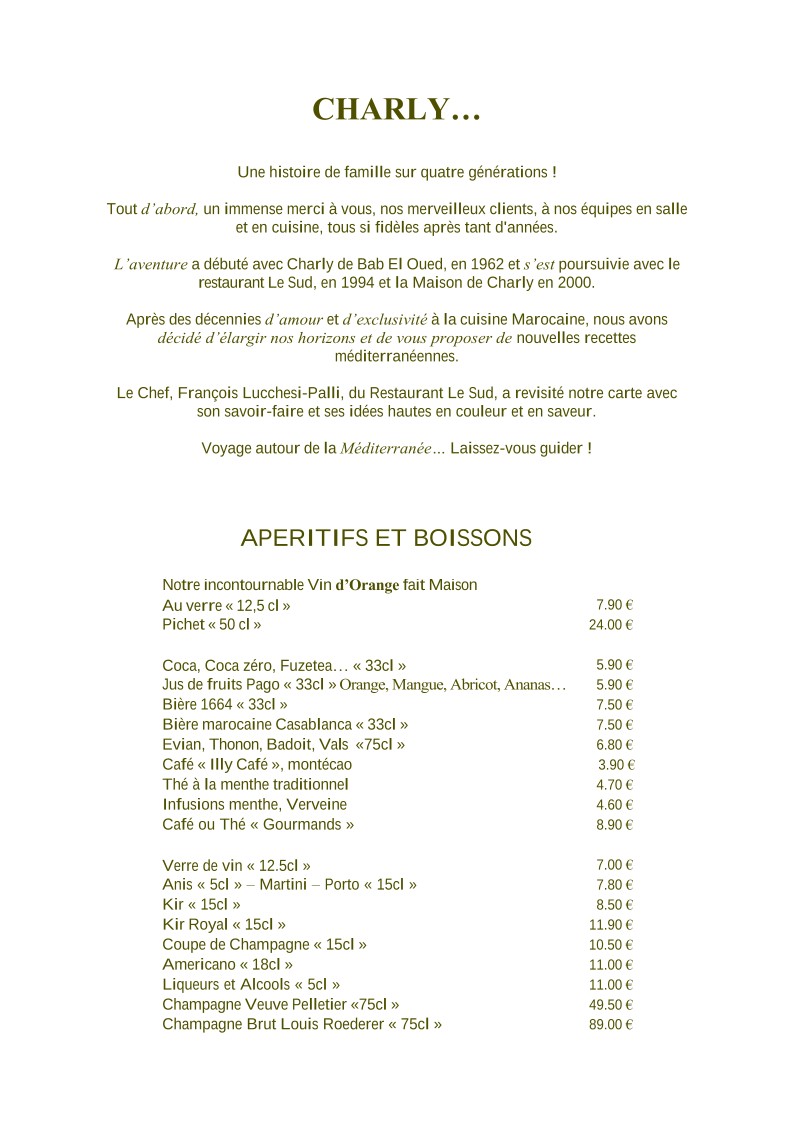 Charly Restaurant Mediterráneo menu 1