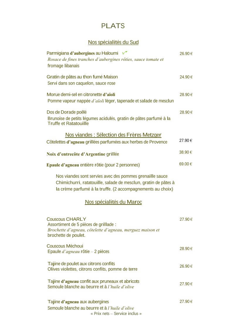 Charly Restaurant Mediterráneo menu 3