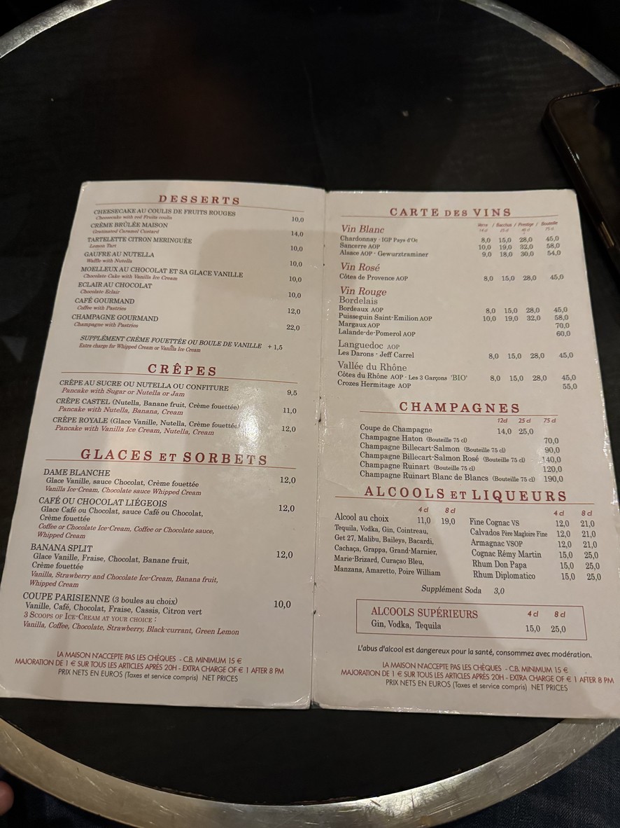 Le Castel Café menu 2