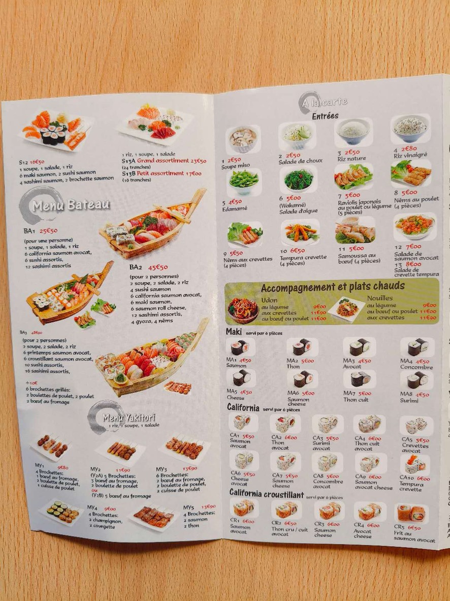 Bowl'n Roll restaurant japonais menu 2
