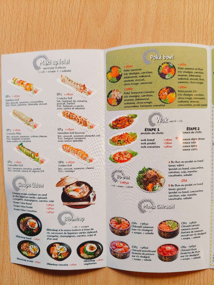 Bowl'n Roll restaurant japonais menu 3