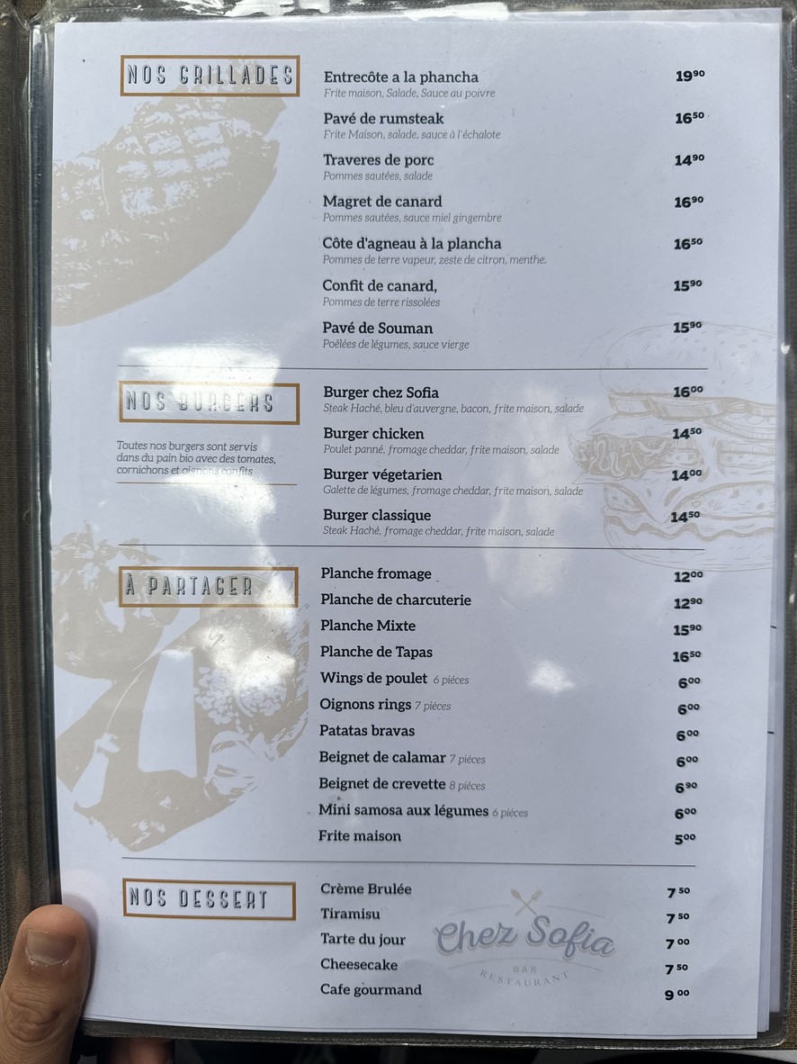 Chez Sofia menu 2