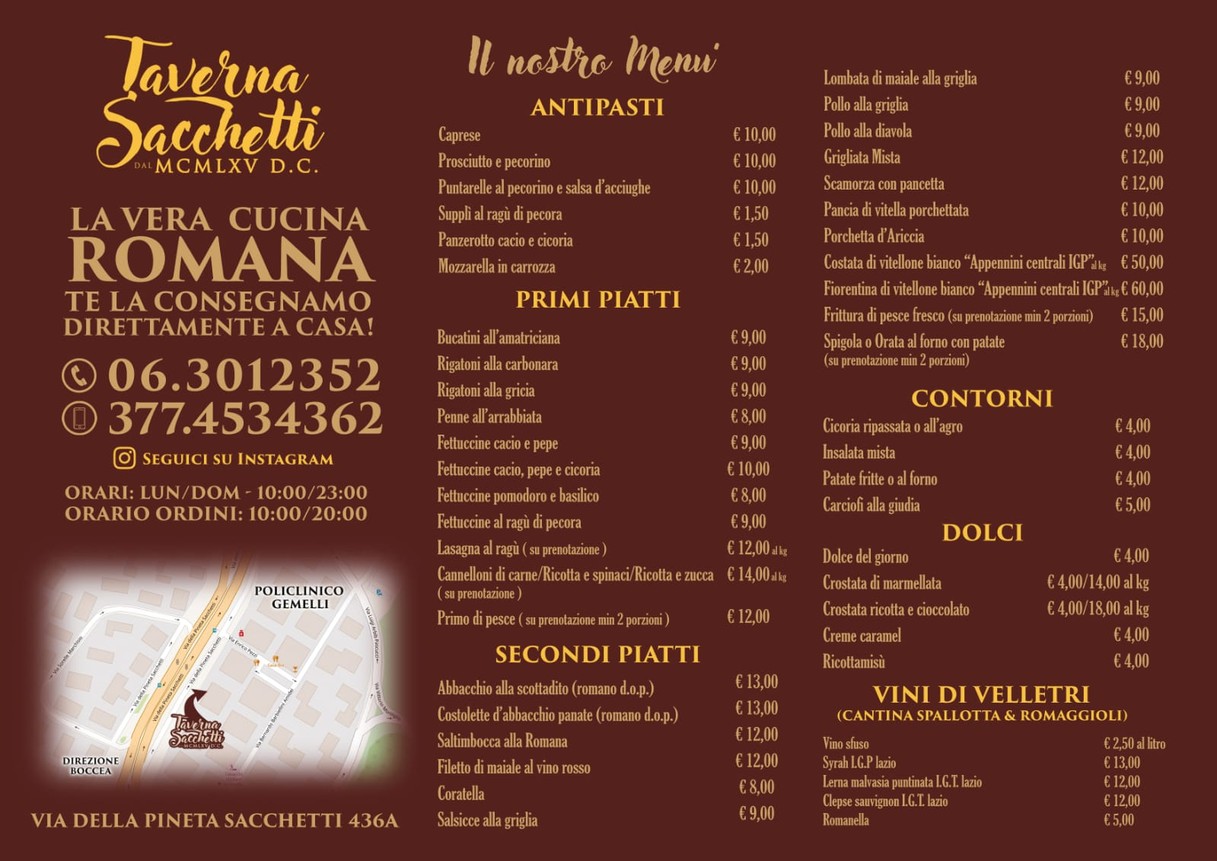 Taverna Sacchetti menu 1