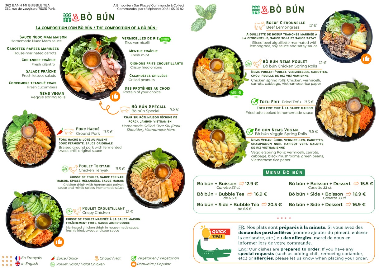362 Banh Mi Bubble Tea menu 1