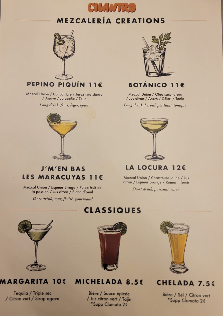 Cilantro menu 3