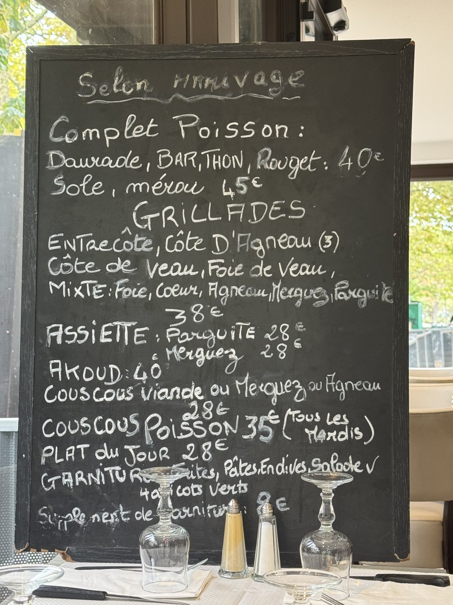 Chez François menu 1