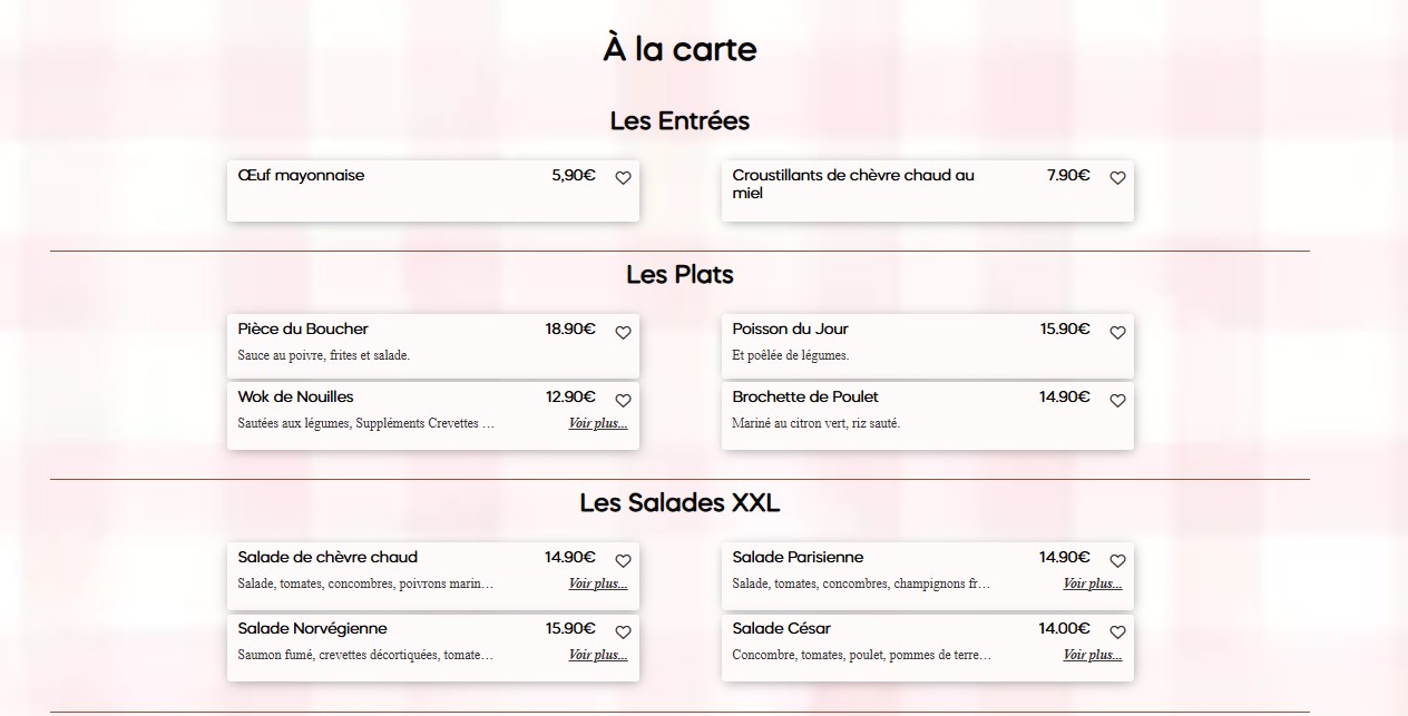 Le Voltaire menu 2