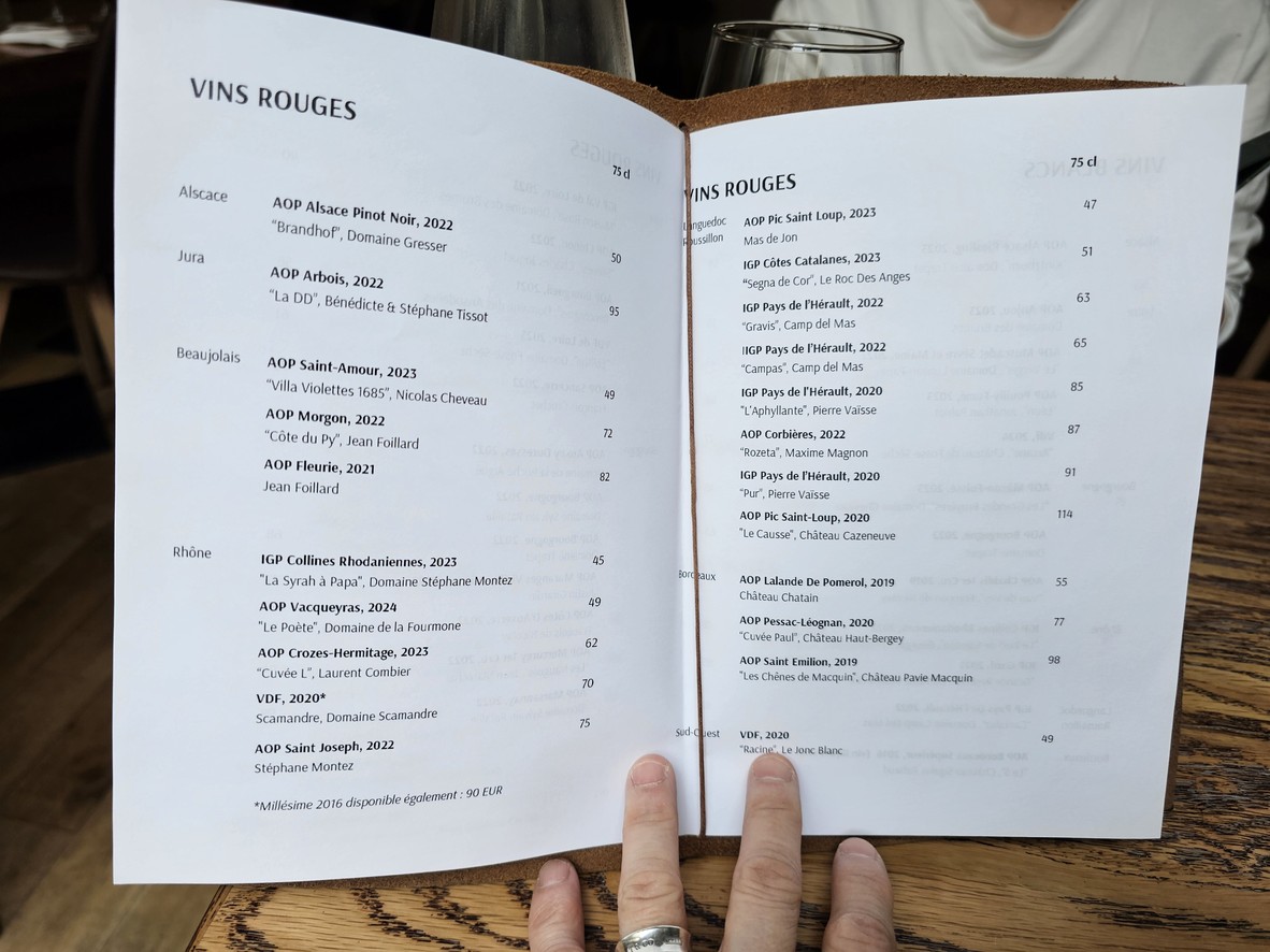 Bien Élevé menu 3