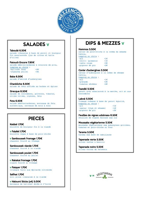 Mezzencore menu 3